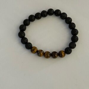 Volcanoes c Ash & Tigers Eye Beaded Bracelet